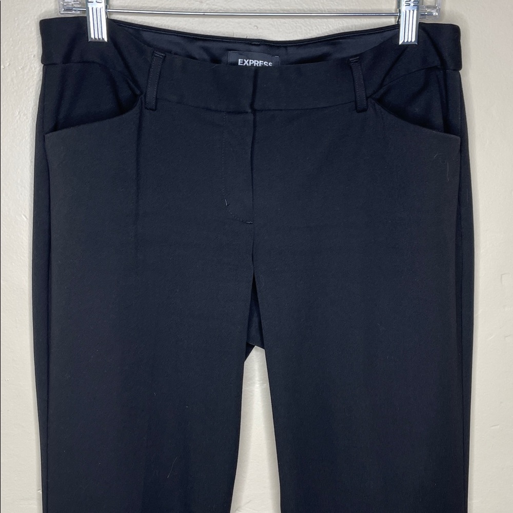 EXPRESS Black Trouser Pants Stretch EDITOR BARELY BOOT Low Rise Career 8R - Picture 3 of 11
